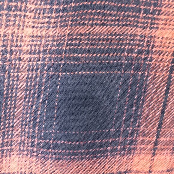 Loft Plaid Drop Waist Shirt Dress Small Tall Navy Blue Pink Cottage Prairie - Picture 10 of 16